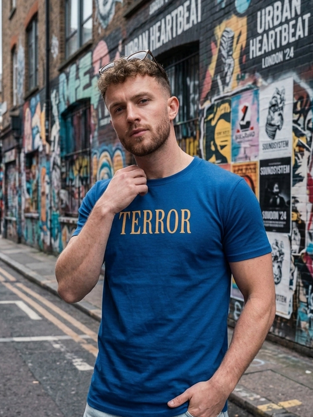 Greylongg Round Neck Terror Design  printed T-shirts