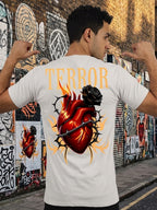 Greylongg Round Neck Terror Design  printed T-shirts