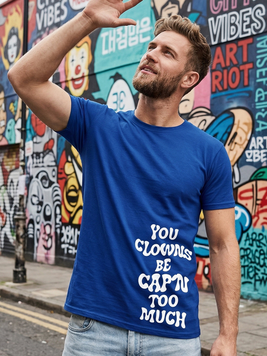 Greylongg Round Neck Street Style Design T-shirts