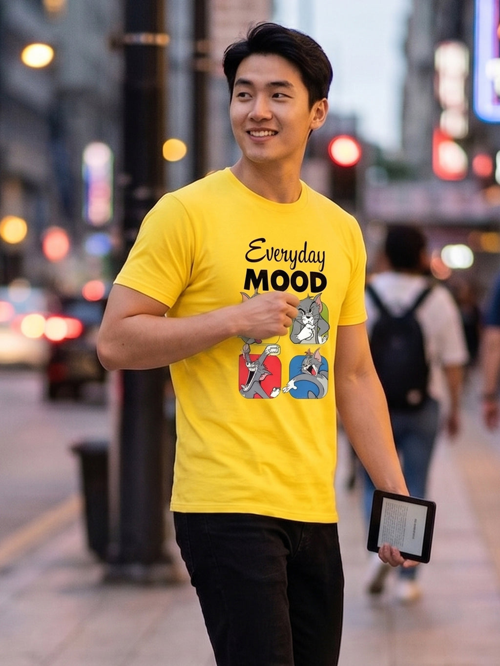 Greylongg Round Neck Tom & Jerry Design printed T-shirts