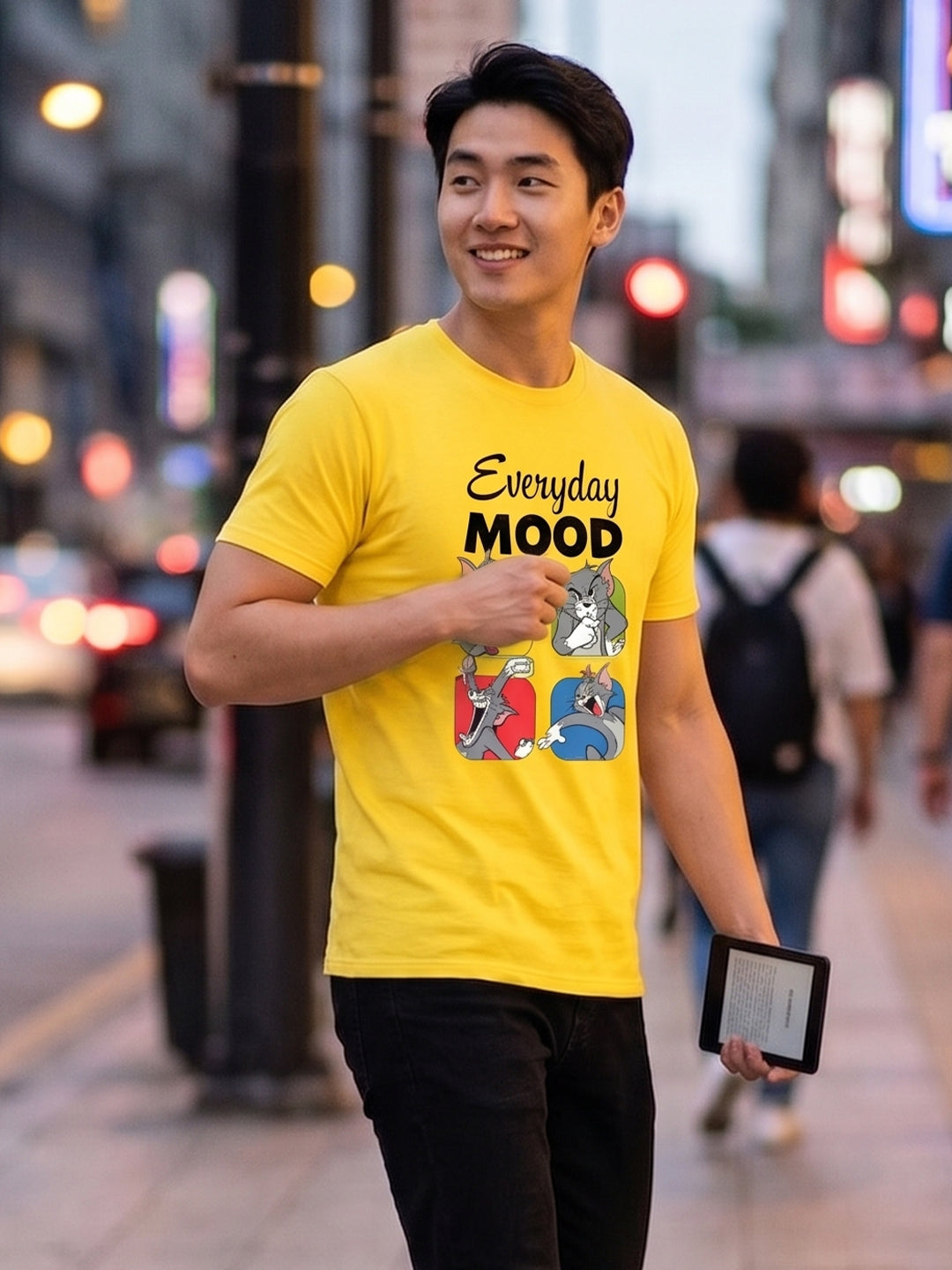 Greylongg Round Neck Tom & Jerry Design printed T-shirts