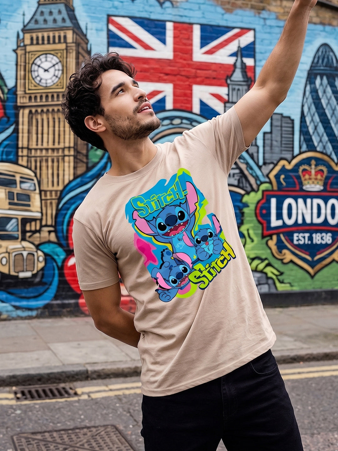 Greylongg Round Neck Disney Design printed T-shirts