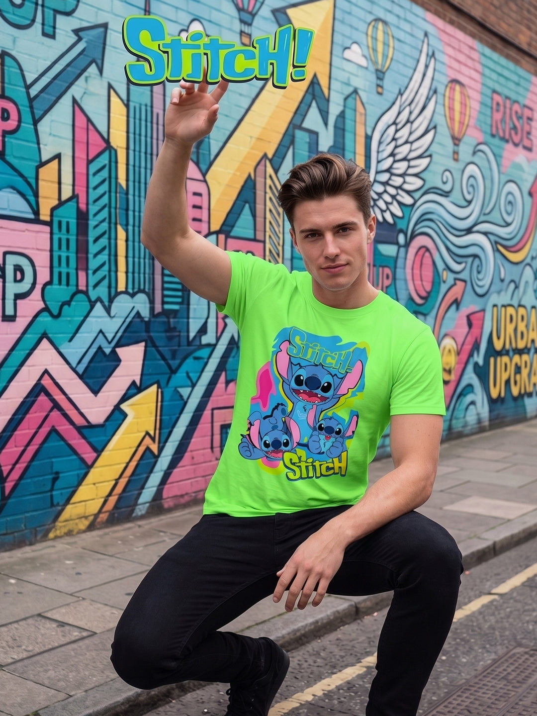 Greylongg Round Neck Disney Design printed T-shirts