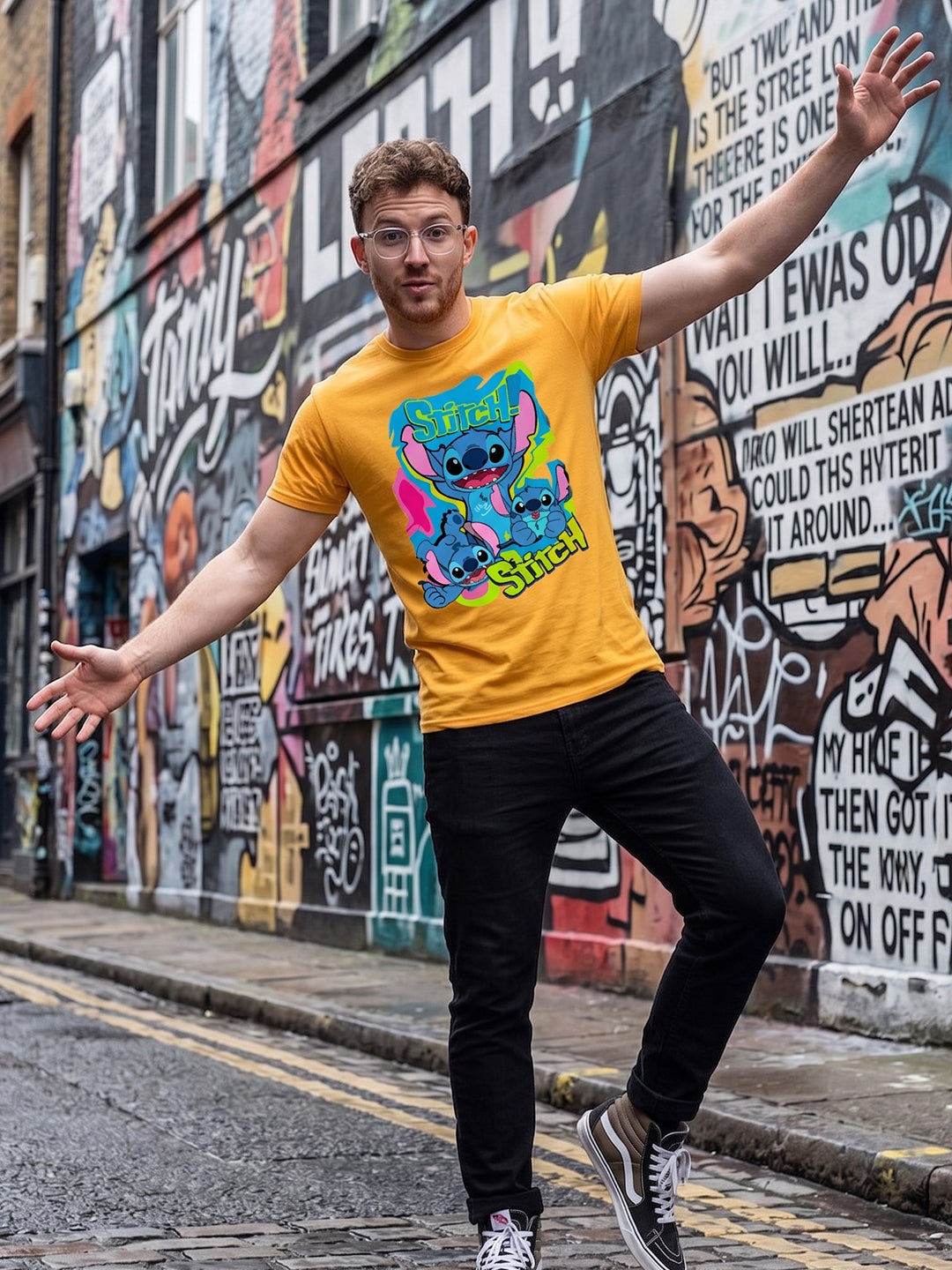 Greylongg Round Neck Disney Design printed T-shirts