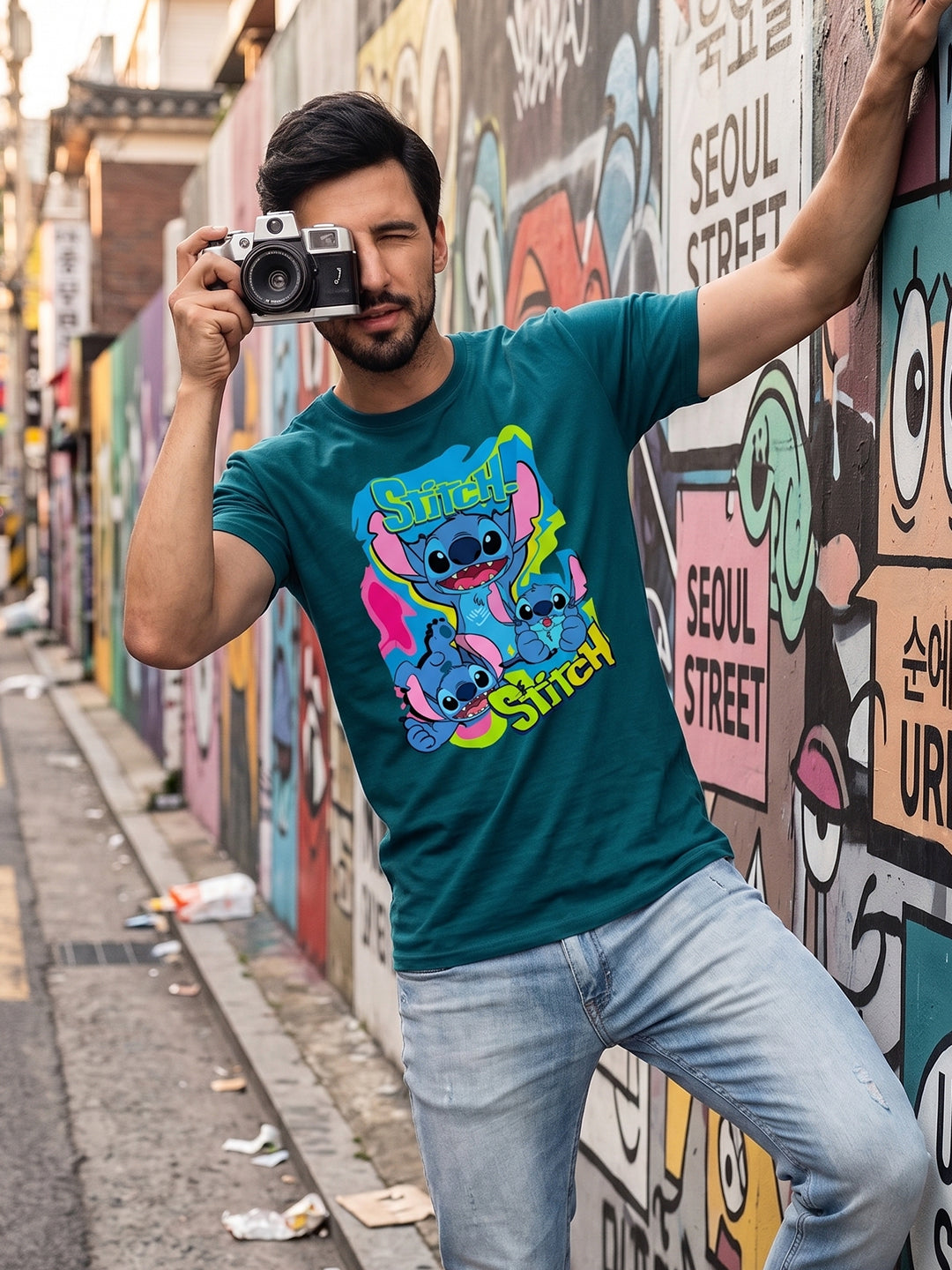 Greylongg Round Neck Disney Design printed T-shirts