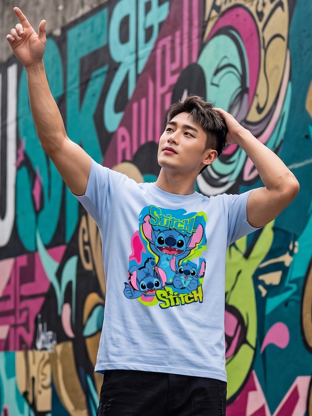 Greylongg Round Neck Disney Design printed T-shirts
