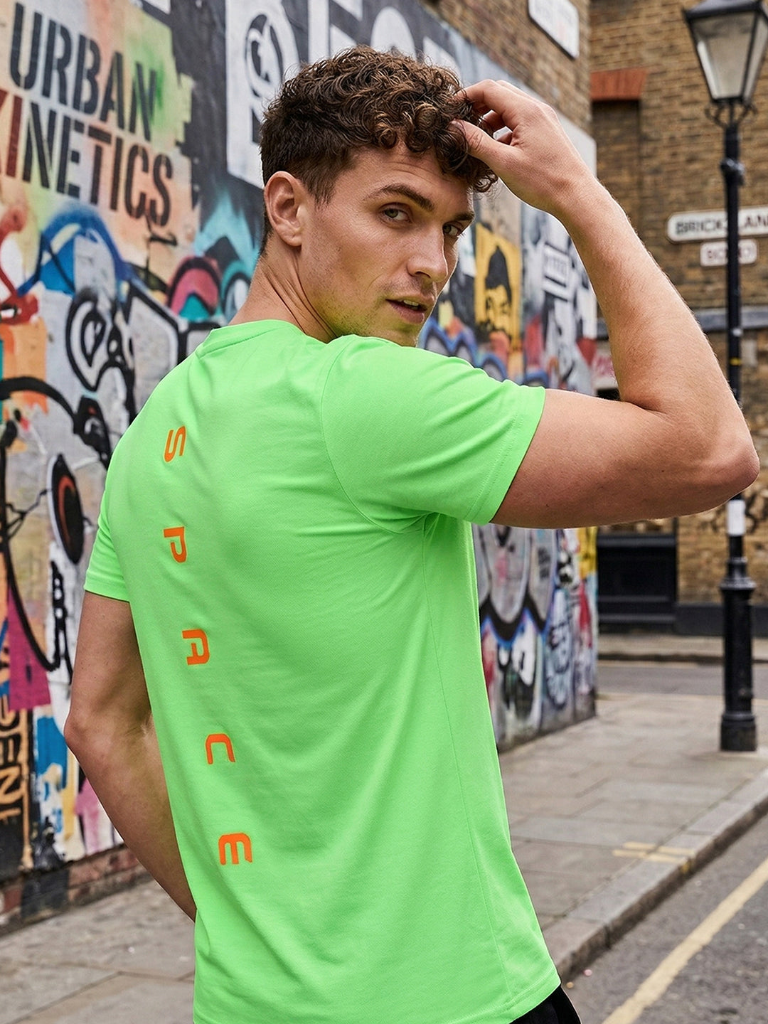 Greylongg Round Neck Space Design printed T-shirts