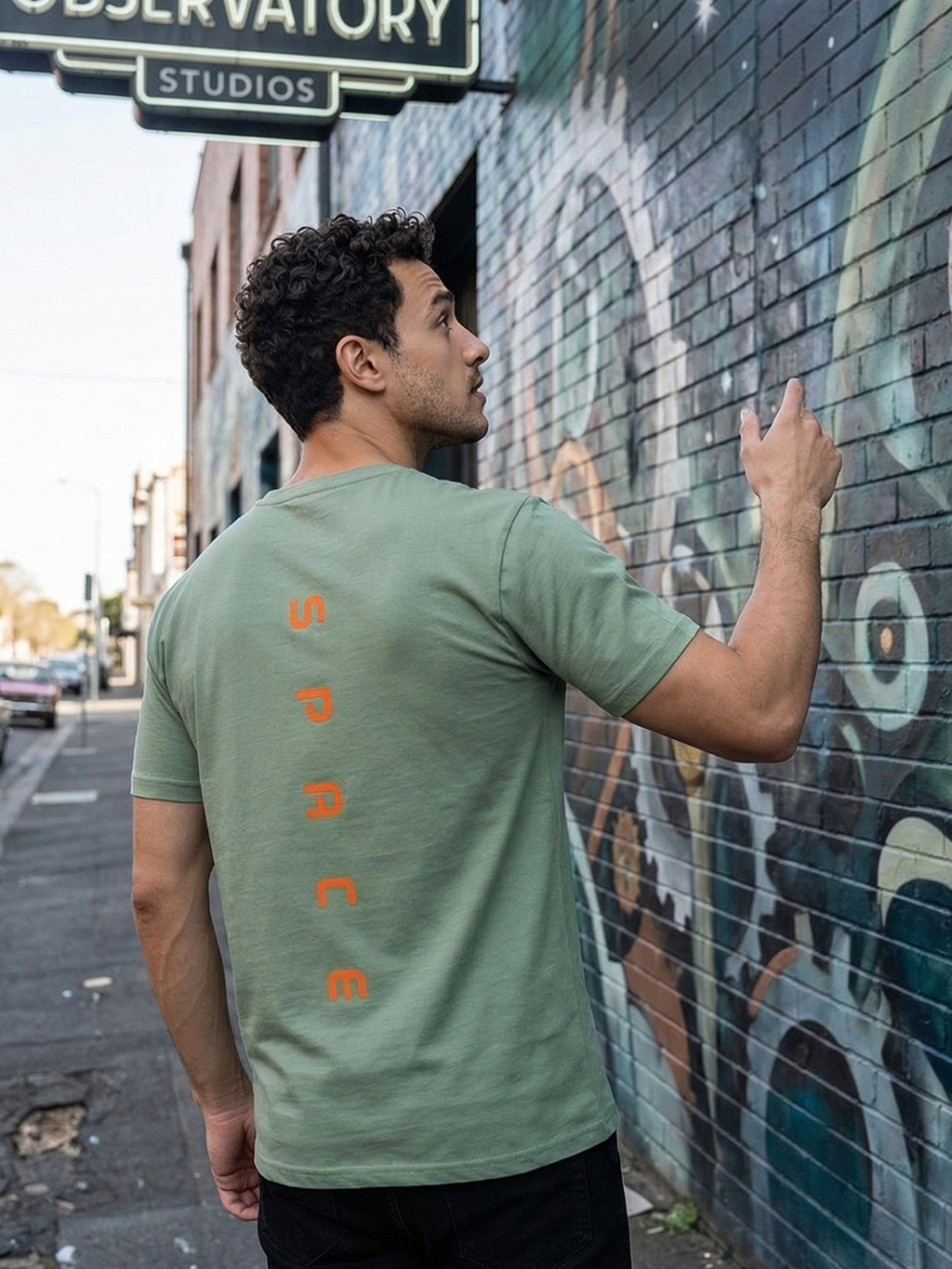 Greylongg Round Neck Space Design printed T-shirts