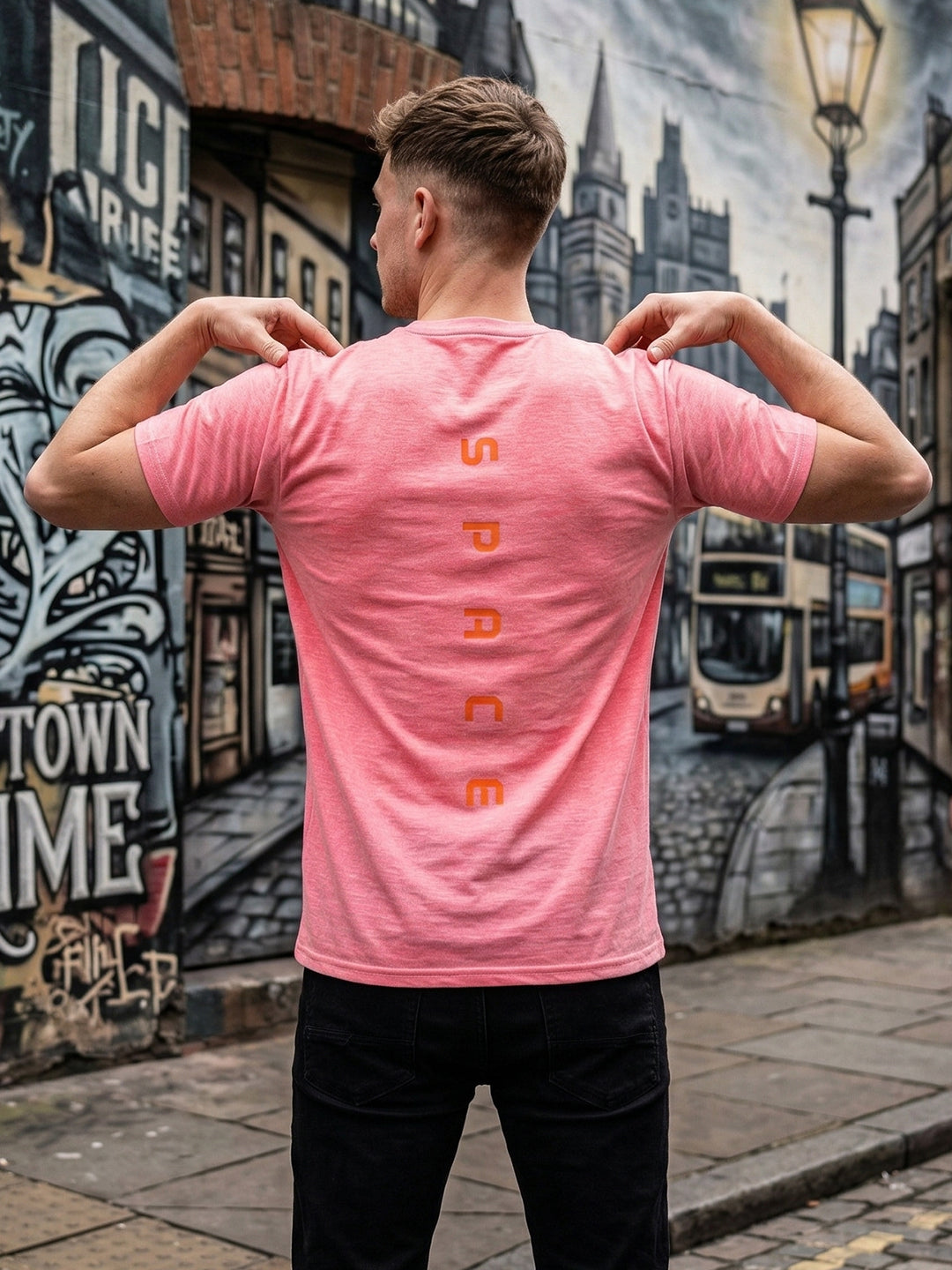 Greylongg Round Neck Space Design printed T-shirts
