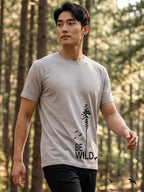Greylongg Round Neck Be Wild Design T-shirts