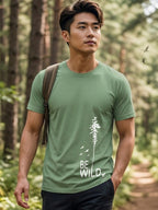 Greylongg Round Neck Be Wild Design T-shirts