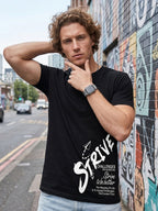 Greylongg Round Neck Strive Design  printed T-shirts