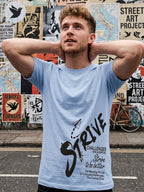 Greylongg Round Neck Strive Design  printed T-shirts