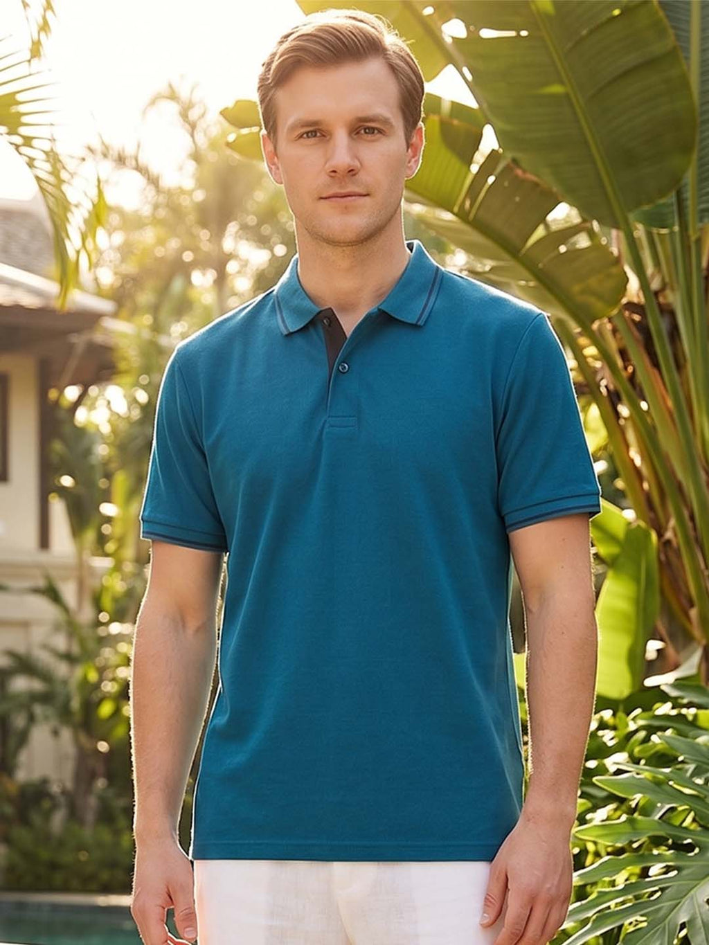 DFNK R-Pet Check Button Polo T-Shirt.