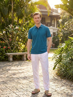 DFNK R-Pet Check Button Polo T-Shirt.