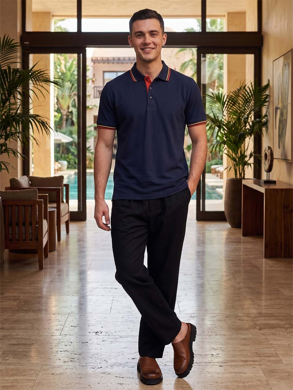DFNK R-Pet Dubble Tip Polo T-Shirt.
