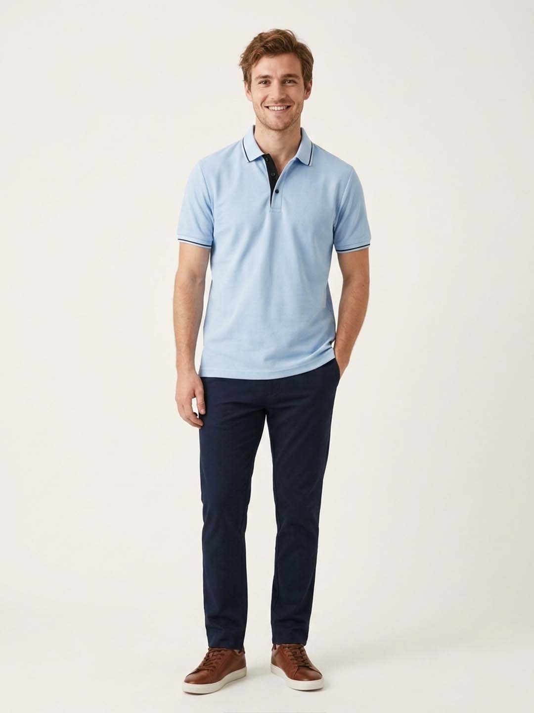 DFNK R-Pet Check Button Polo T-Shirt.