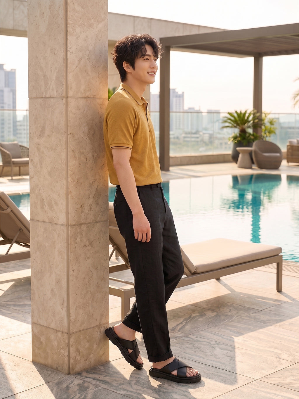 R-pet Comfortable Half Zipper Tshirt
