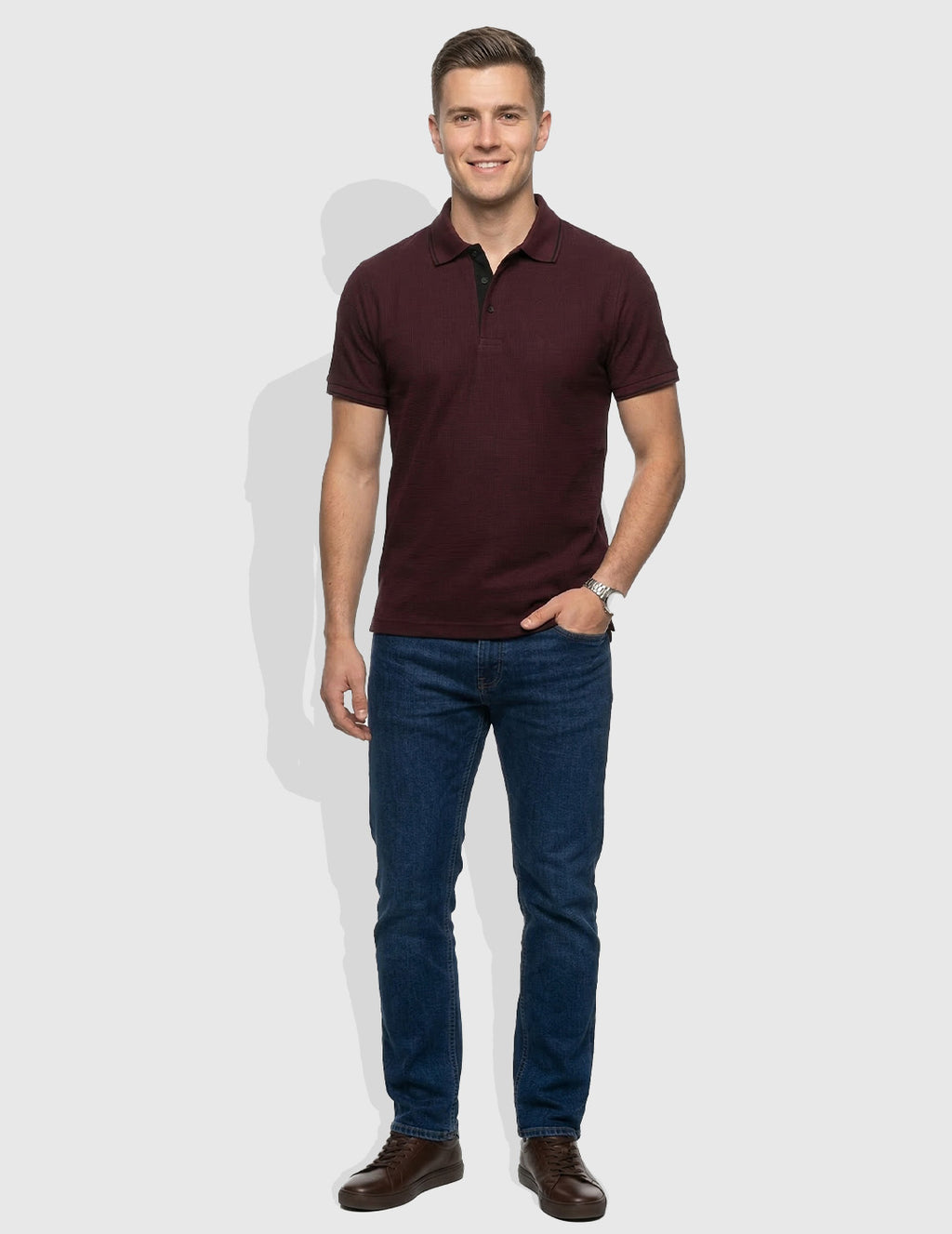 DFNK R-Pet Chek Buttom Polo T-Shirt.