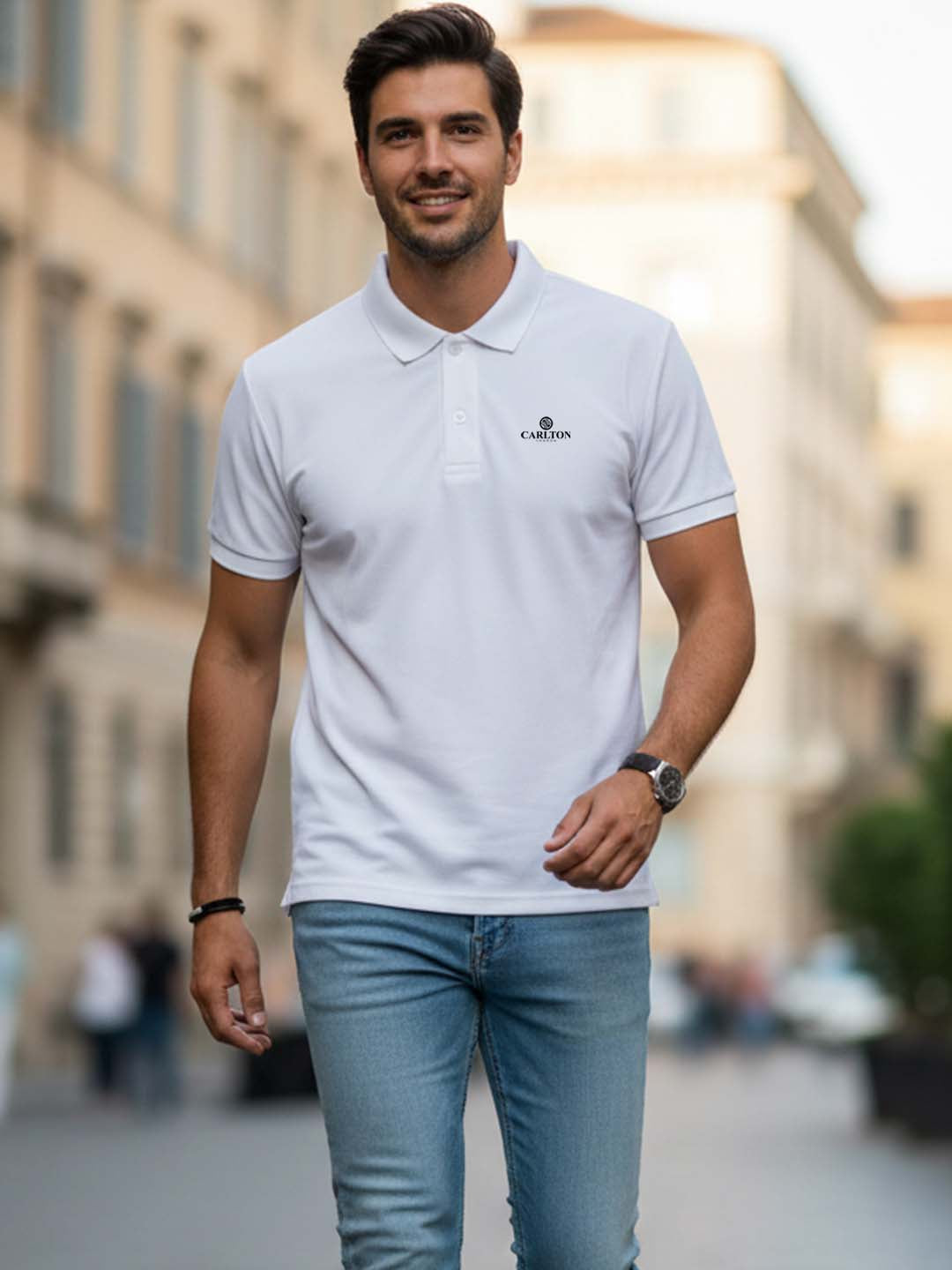 Carlton London  Printed Polo T-Shirts.