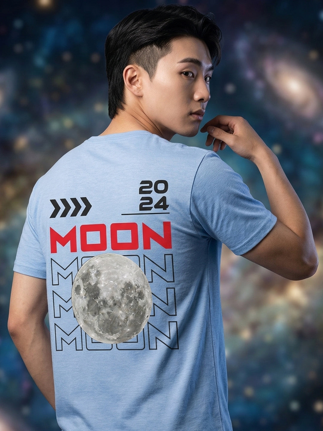 Greylongg Round Neck Nasa Design  printed T-shirts